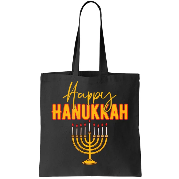 Happy Hanukkah Jewish Holiday Tote Bag