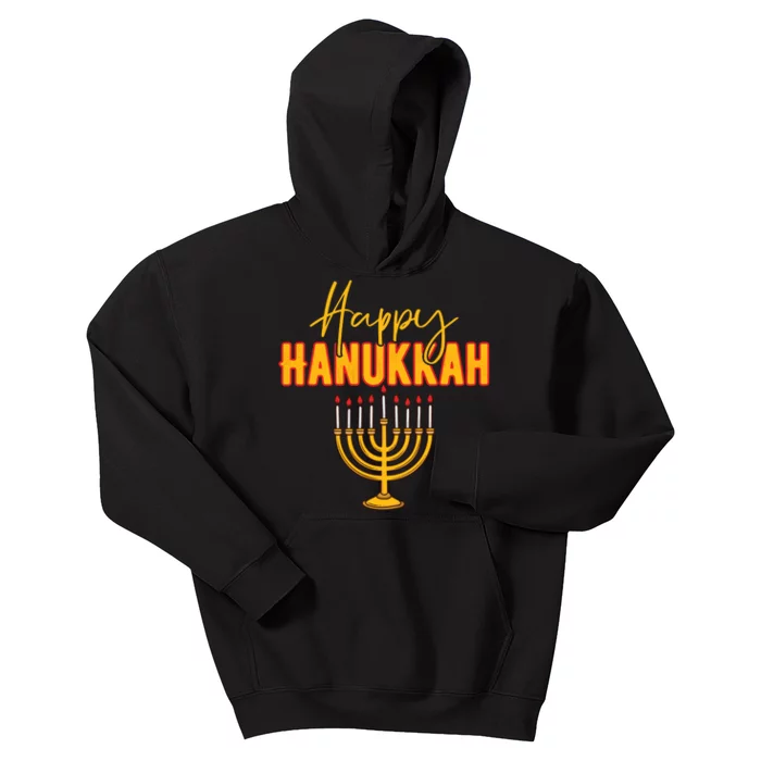 Happy Hanukkah Jewish Holiday Kids Hoodie