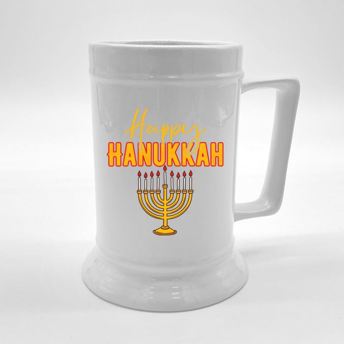 Happy Hanukkah Jewish Holiday Front & Back Beer Stein