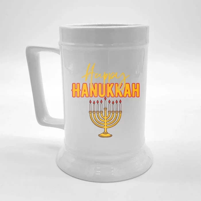 Happy Hanukkah Jewish Holiday Front & Back Beer Stein