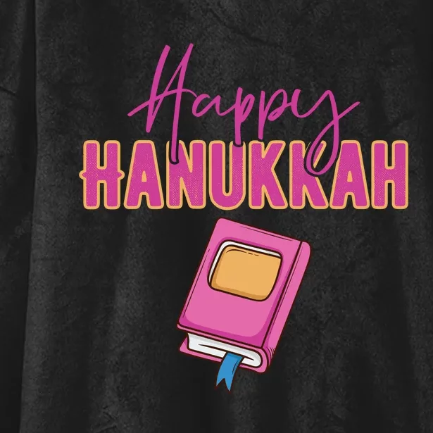 Happy Hanukkah Jewish Holiday Gift Hooded Wearable Blanket