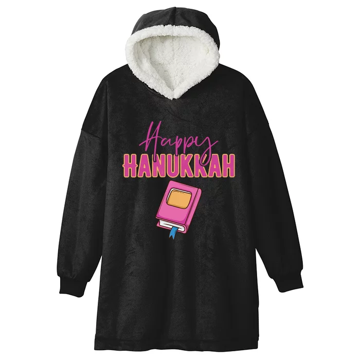 Happy Hanukkah Jewish Holiday Gift Hooded Wearable Blanket