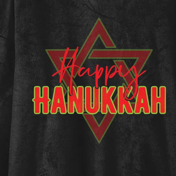 Happy Hanukkah Jewish Holiday Gift Hooded Wearable Blanket