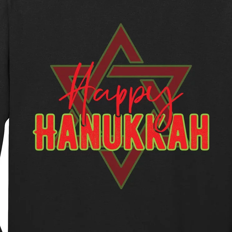 Happy Hanukkah Jewish Holiday Gift Tall Long Sleeve T-Shirt