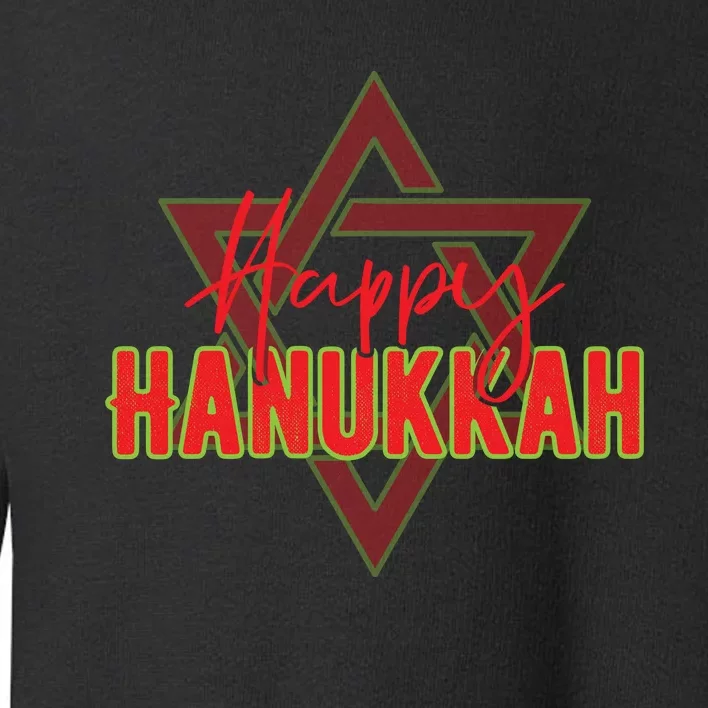 Happy Hanukkah Jewish Holiday Gift Toddler Sweatshirt