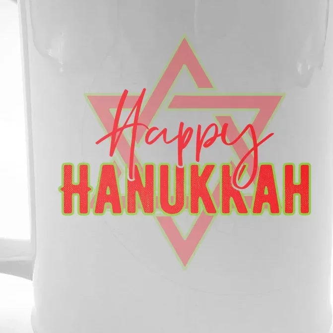 Happy Hanukkah Jewish Holiday Gift Front & Back Beer Stein