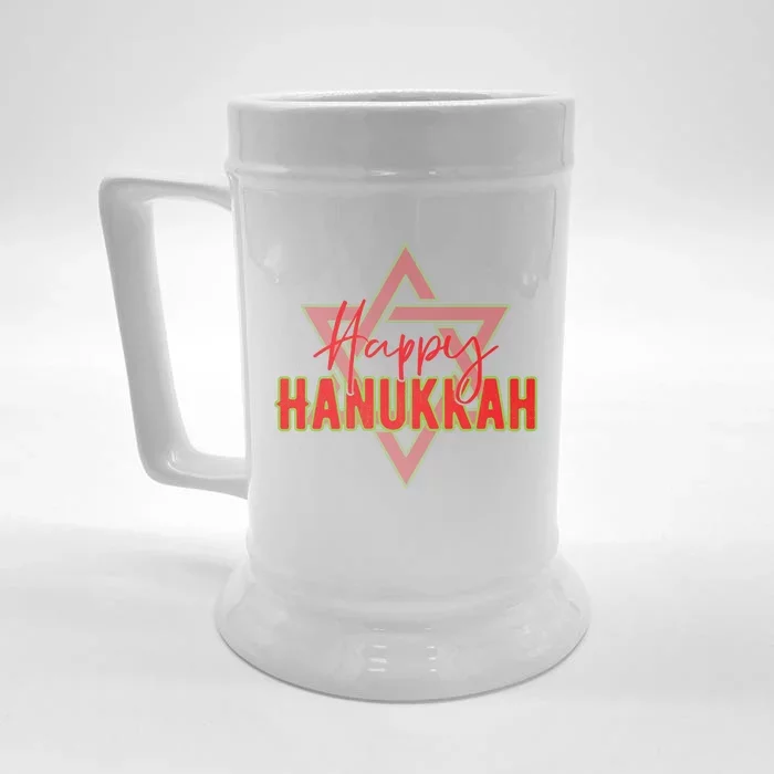 Happy Hanukkah Jewish Holiday Gift Front & Back Beer Stein