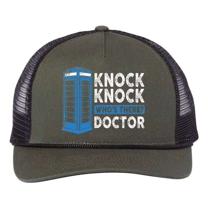 Hilarious Humor Knock Knock Doctor Funny Knock WhoS There Retro Rope Trucker Hat Cap