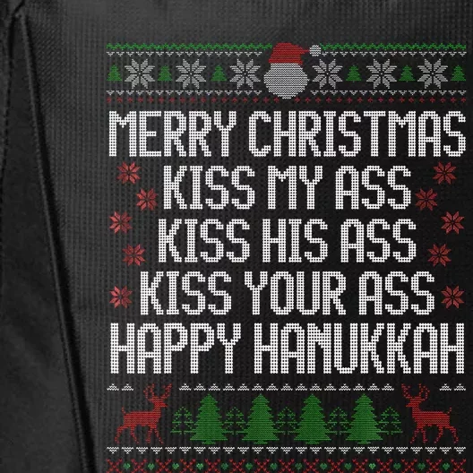 Happy Hanukkah Kiss My Ass His Ass Your Ass Merry Christmas City Backpack