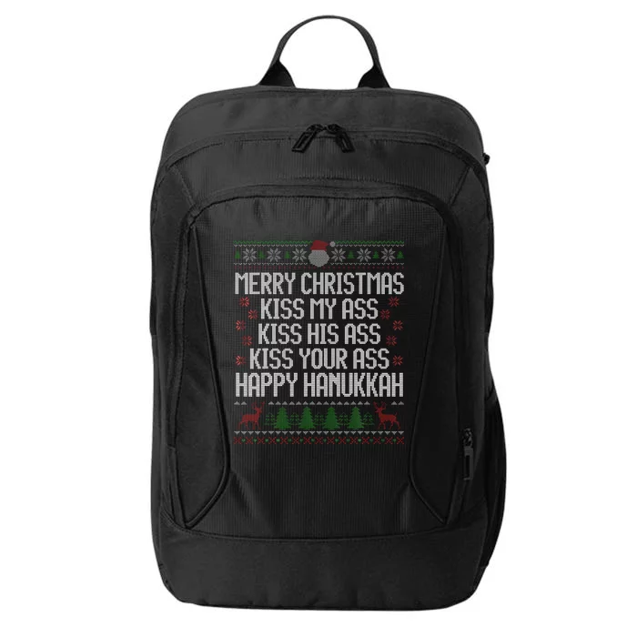 Happy Hanukkah Kiss My Ass His Ass Your Ass Merry Christmas City Backpack