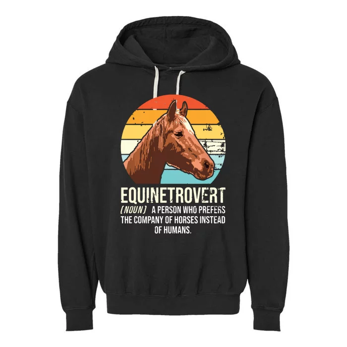 Horse Horse Lover Tee Equestrian Tee Retro Horse Garment-Dyed Fleece Hoodie