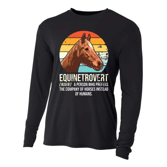 Horse Horse Lover Tee Equestrian Tee Retro Horse Cooling Performance Long Sleeve Crew