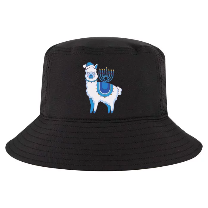 Happy Hanukkah Llamakkah Llama Menorah Alpaca Jewish Holiday Cool Comfort Performance Bucket Hat