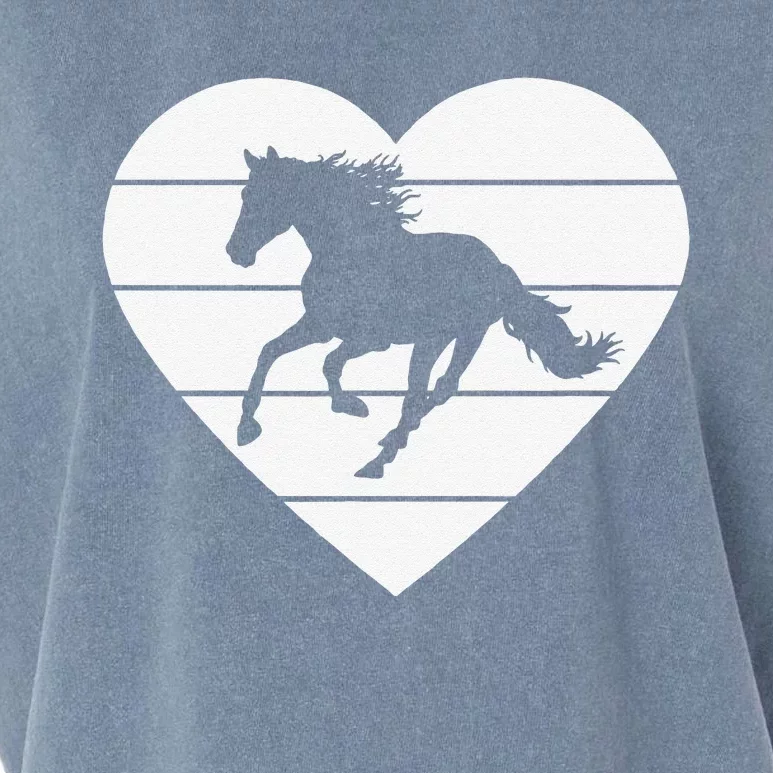 Horse Heart Love Horseback Equestrian Riding Cuten Girl Women Garment-Dyed Women's Muscle Tee