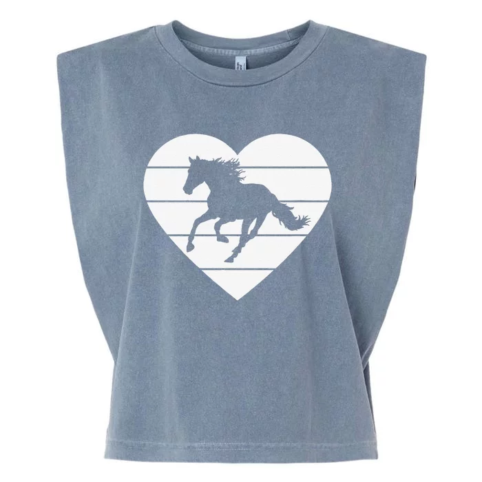 Horse Heart Love Horseback Equestrian Riding Cuten Girl Women Garment-Dyed Women's Muscle Tee