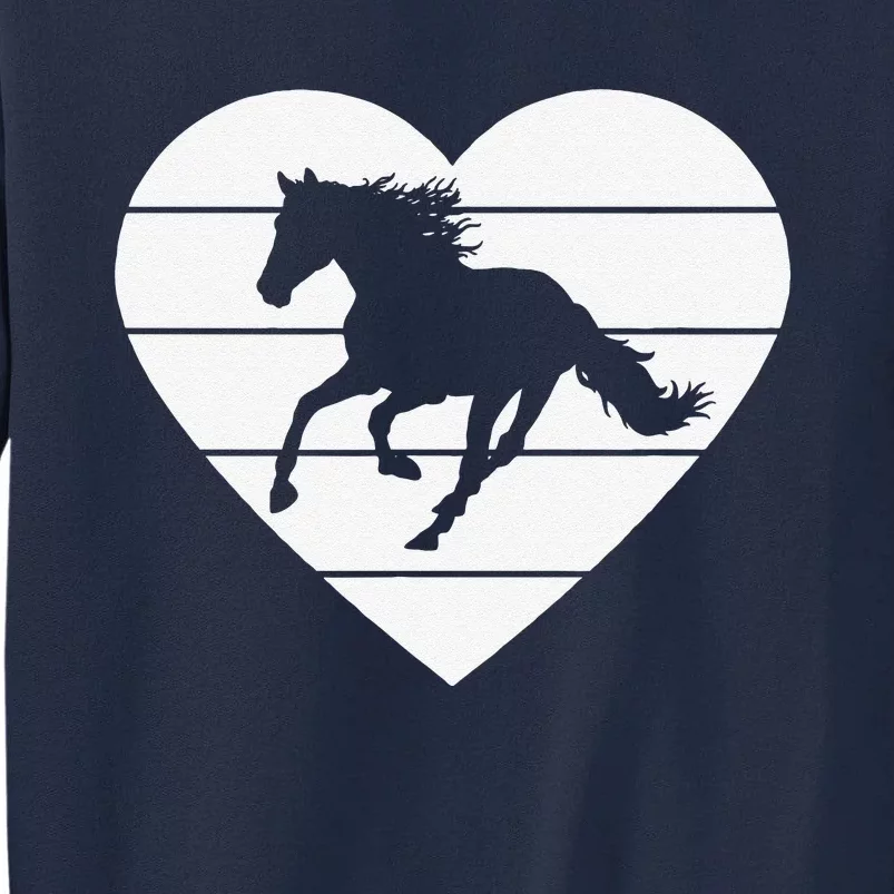 Horse Heart Love Horseback Equestrian Riding Cuten Girl Women Tall Sweatshirt