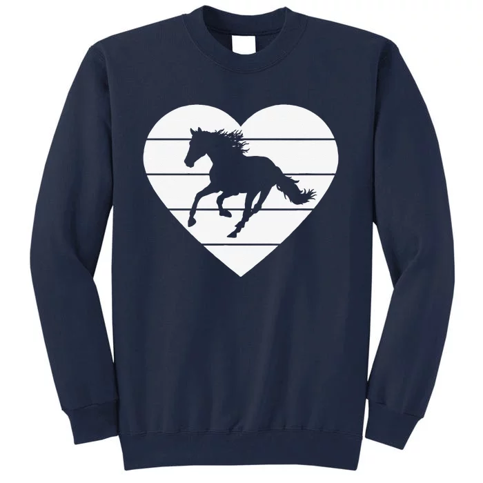 Horse Heart Love Horseback Equestrian Riding Cuten Girl Women Tall Sweatshirt