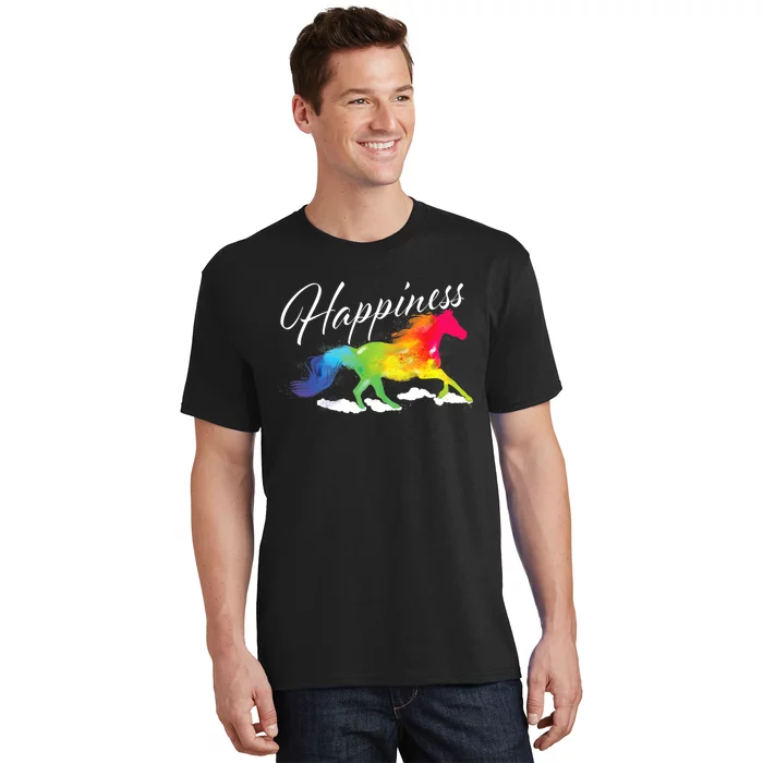 Happiness Horse Lover Equestrian Horseback Rider T-Shirt