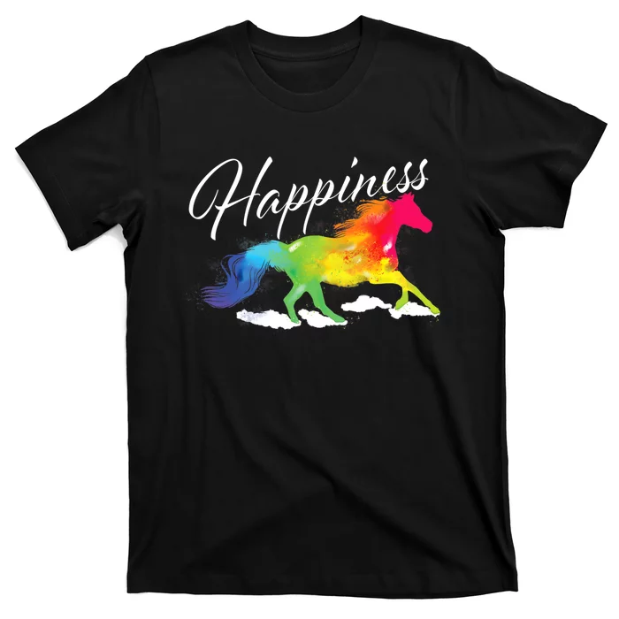 Happiness Horse Lover Equestrian Horseback Rider T-Shirt