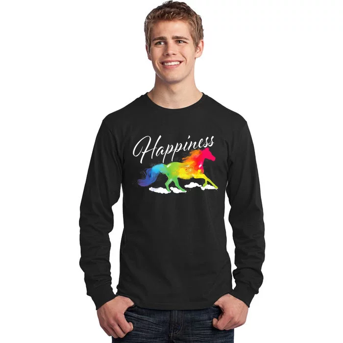 Happiness Horse Lover Equestrian Horseback Rider Tall Long Sleeve T-Shirt