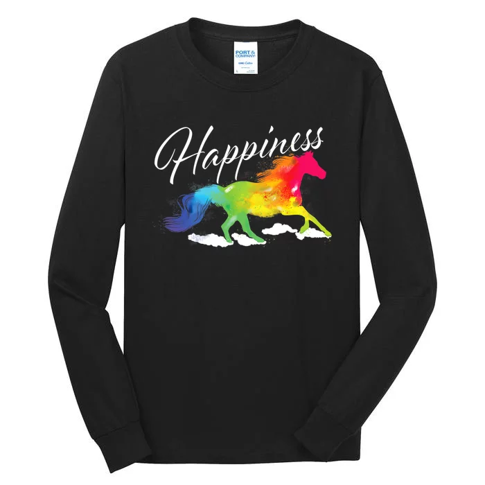 Happiness Horse Lover Equestrian Horseback Rider Tall Long Sleeve T-Shirt