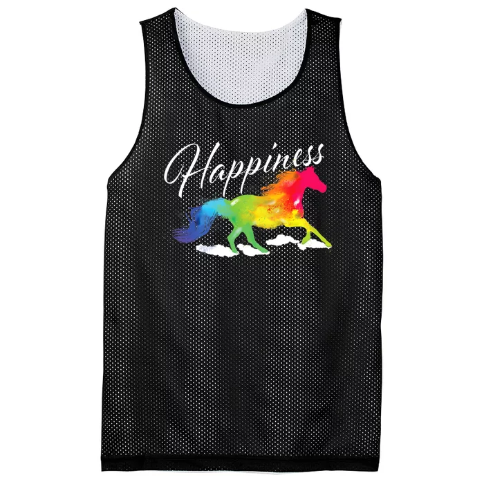 Happiness Horse Lover Equestrian Horseback Rider Mesh Reversible Basketball Jersey Tank