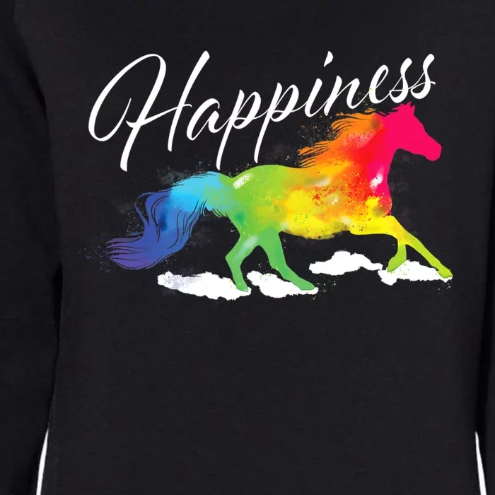 Happiness Horse Lover Equestrian Horseback Rider Womens California Wash Sweatshirt