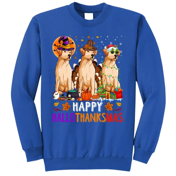 Happy Hallothanksmas Labrador Dog Halloween Christmas Gift Tall Sweatshirt