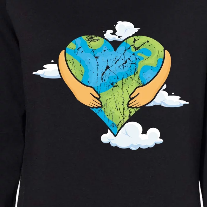 Hand Heart Love World Save Planet Hour Day Earth Gift Womens California Wash Sweatshirt