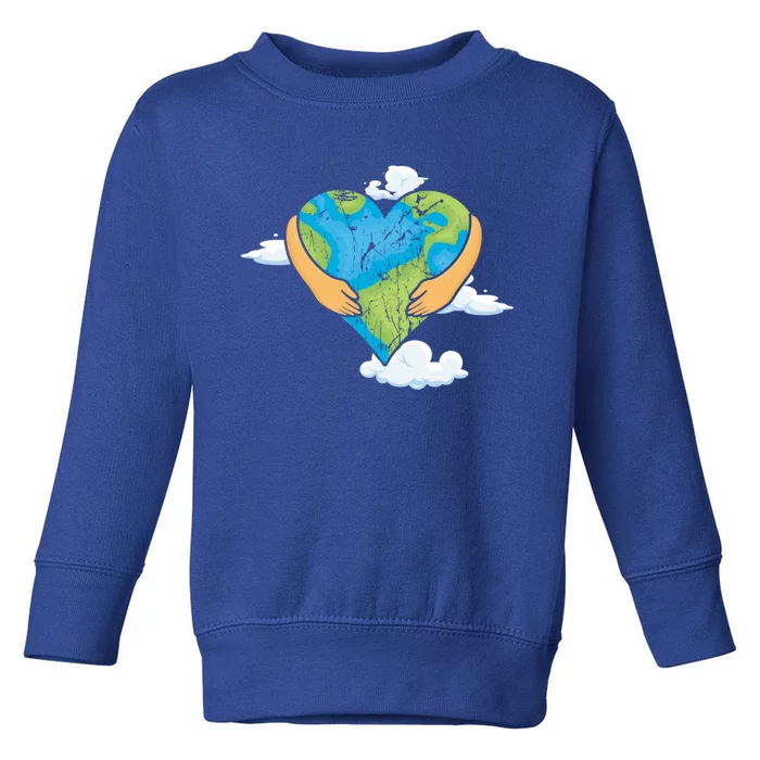 Hand Heart Love World Save Planet Hour Day Earth Gift Toddler Sweatshirt