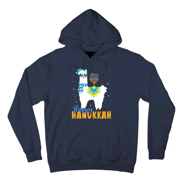 Happy Hanukkah Llama Cute Alpaca Chanukah Hoodie