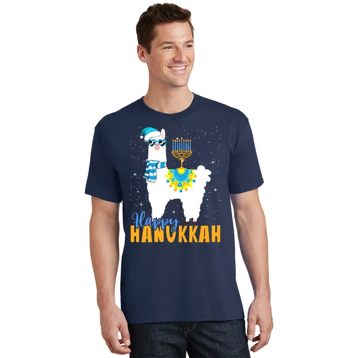 Happy Hanukkah Llama Cute Alpaca Chanukah T-Shirt