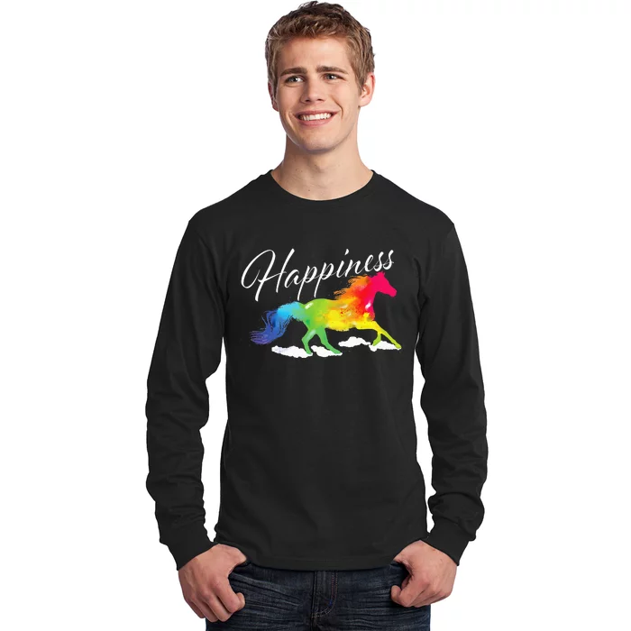 Happiness Horse Lover Equestrian Horseback Rider Long Sleeve Shirt