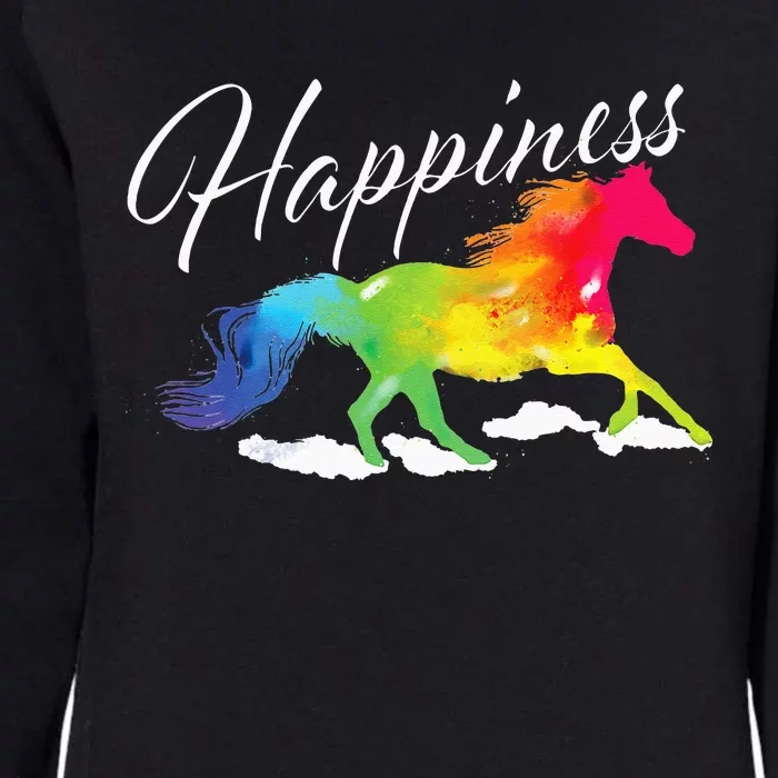 Happiness Horse Lover Equestrian Horseback Rider Womens California Wash Sweatshirt