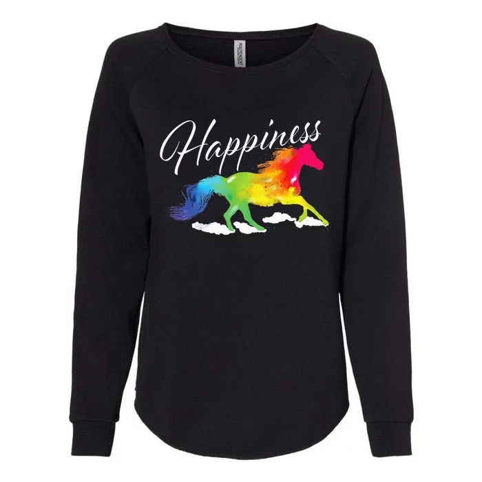 Happiness Horse Lover Equestrian Horseback Rider Womens California Wash Sweatshirt