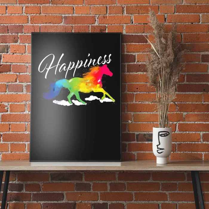 Happiness Horse Lover Equestrian Horseback Rider Poster