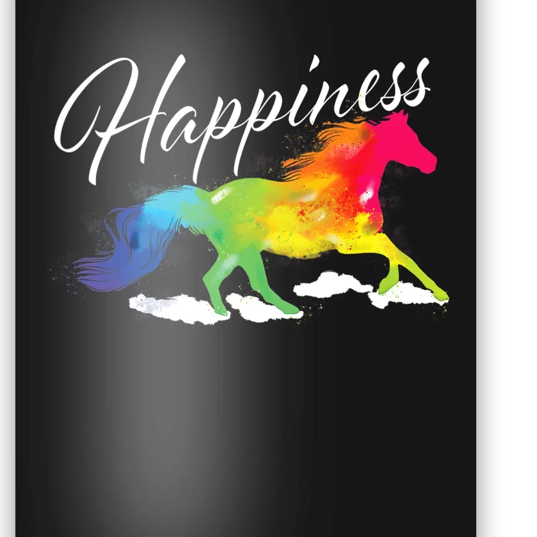 Happiness Horse Lover Equestrian Horseback Rider Poster