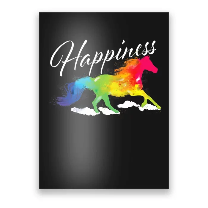 Happiness Horse Lover Equestrian Horseback Rider Poster