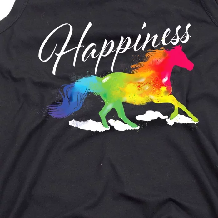 Happiness Horse Lover Equestrian Horseback Rider Tank Top