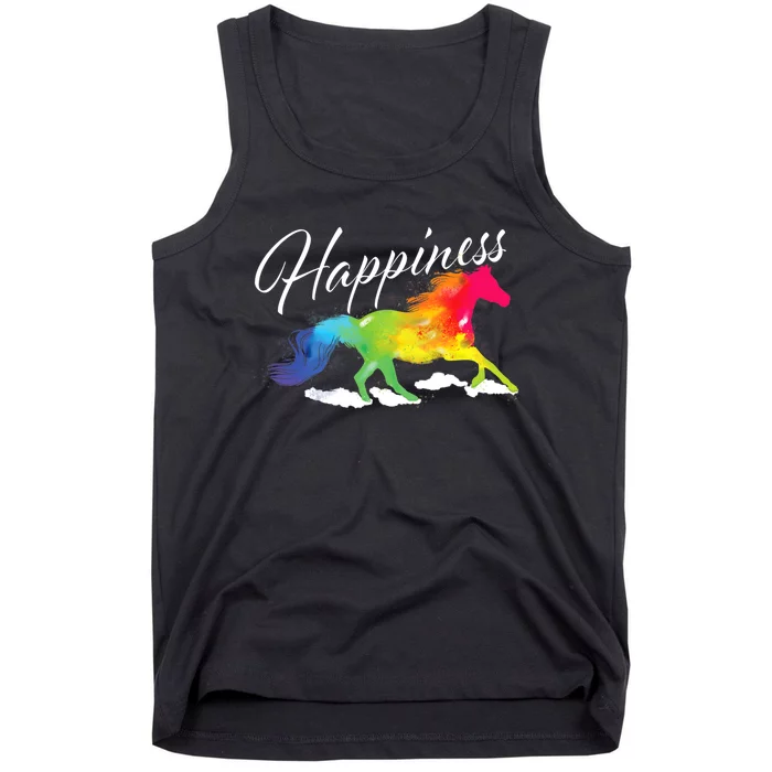 Happiness Horse Lover Equestrian Horseback Rider Tank Top