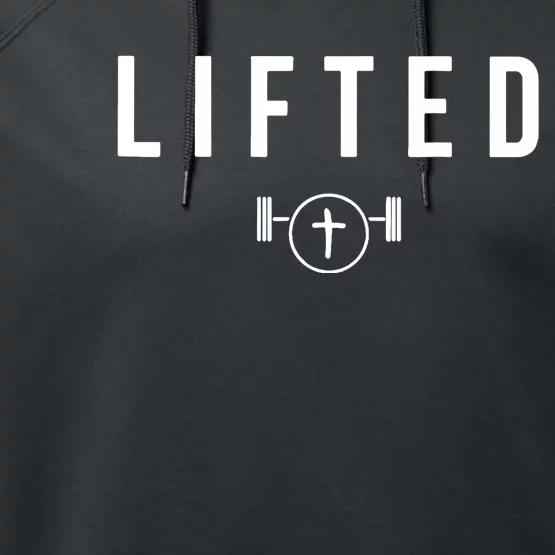 He Has Lifted Design For God Believer Athlete Performance Fleece Hoodie