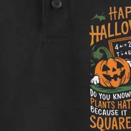 Happy Halloween Math Teacher Scientist Funny Design Dry Zone Grid Performance Polo