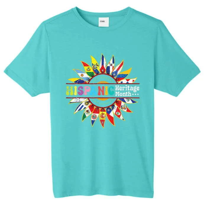 Hispanic Heritage Month Latino Countries Flags Sunflower ChromaSoft Performance T-Shirt