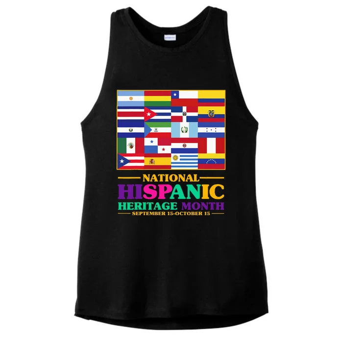 Hispanic Heritage Month Mes De La Herencia Hispana Ladies Tri-Blend Wicking Tank