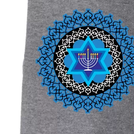 Happy Hanukkah Mandalla Star Of David Menorah Doggie 3-End Fleece Hoodie