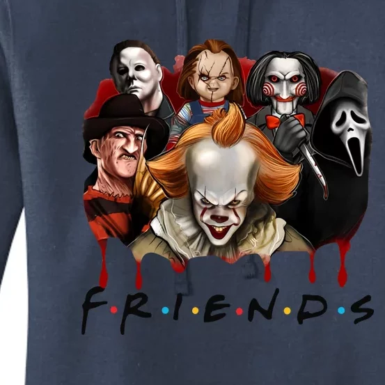 Halloween Horror Movie Characters Jason Es Chucky Freddy Women's Pullover Hoodie