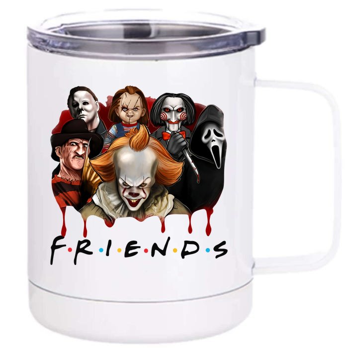 Halloween Horror Movie Characters Jason Es Chucky Freddy Front & Back 12oz Stainless Steel Tumbler Cup