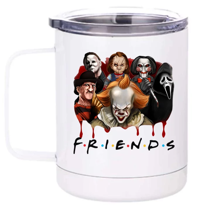 Halloween Horror Movie Characters Jason Es Chucky Freddy Front & Back 12oz Stainless Steel Tumbler Cup