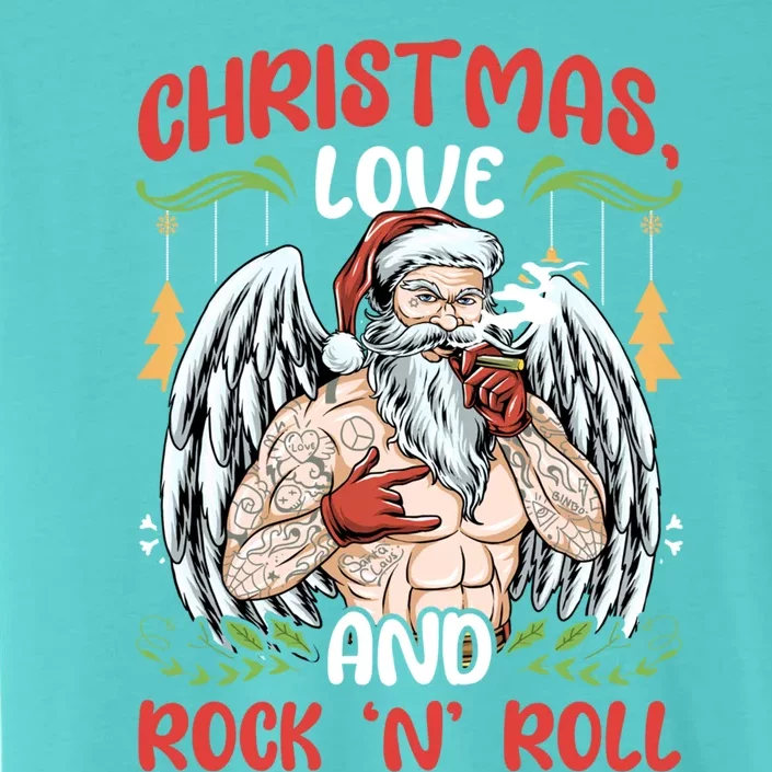 Heavy Hard Metal Santa Christmas Love And Rock N Roll Gift ChromaSoft Performance T-Shirt