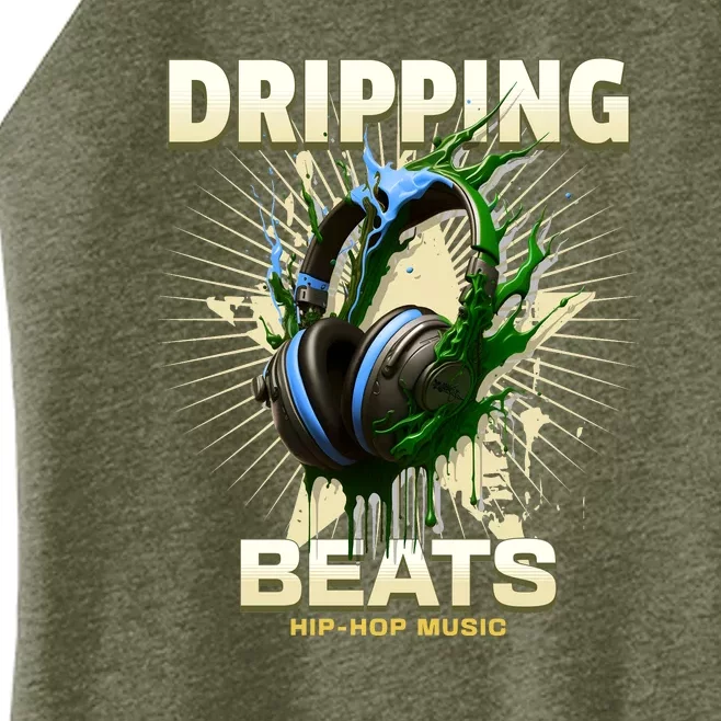 Hip Hop Music Dripping Beats Women’s Perfect Tri Rocker Tank